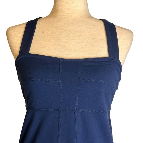 Athleta Sizzle Halter Activewear Athleisure Stretchy Dress Blue Medium #43134 - Picture 2 of 10